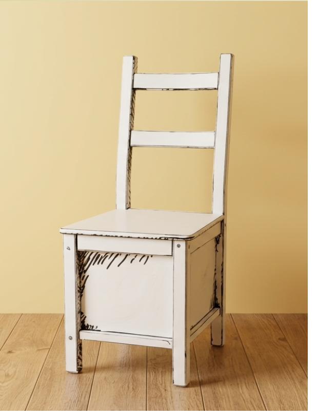 Chaise Coffre : la chaise jumelle de la Chaise Tiroir, renforcée et dotée d'un coffre de rangement
